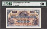 UK (Great Britain) Pound 1945 Scotland Clydesdale Bank Ltd One  24th Oct Pick-189c Extra Fine PMG 40