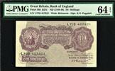 UK (Great Britain) 1940-48 Great Britain 10/- Shillings ND WWII Pick-366 Choice UNC PMG 64 EPQ