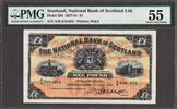 UK (Great Britain) Pound Scotland National Bank One  2nd July 1928 Pick-256 Abt UNC PMG 55 TOP GRADE