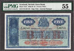 UK (Great Britain) 5 Pounds Scotland British Linen Bank  14th May 1954 Pick-161b About UNC PMG 55