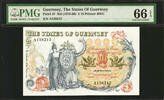 UK (Great Britain) 10 Pounds 1975-80 Guernsey  ND Pick-47 GEM UNC PMG 66 EPQ