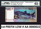 40 Francs Djibouti Commemorative LOW Serial AA 0000022 GEM UNC PMG 65 EPQ -
