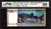 40 Francs Djibouti Commemorative SPECIMEN PROOF 0000000 GEM UNC PMG 66 EPQ -