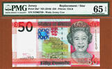 UK (Great Britain) 50 Pounds 2010 Jersey QEII  Replacement DZ Pick-36a Gem UNC PMG 65 EPQ