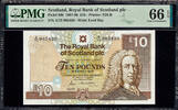 UK (Great Britain) 10 Pounds 1989 Scotland  Pick-348 GEM UNC PMG 66 EPQ
