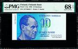 10 Markkaa 1986 Finland  Pick-113a SUPERB GEM UNC PMG 68 EPQ