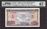 Ireland 5 Pounds Northern Ireland Pick-326c SUPERB GEM UNC PMG 67 EPQ HIGHEST Grade -
