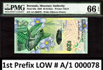 2009 Bermuda $20 Hybrid 1st Prefix LOW # A/1 000078 Pick-60a GEM UNC PMG 66 EPQ