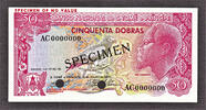 50 Dobras Saint Thomas and Prince SPECIMEN Pick-52s UNC -