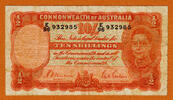 Australia Australia 10/- Shillings Orange Signature Sheehan/McFarlane Pick-25a VF -