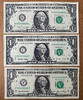 USA One Dollar Federal Reserve SET of 3  1988-2006 MATCHING LOW Serial 00000868 UNC