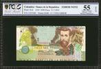 5000 Pesos Colombia CUTTING ERROR Pick-452l About UNC PCGS 58 OPQ -