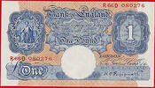 UK (Great Britain)  England War Period Peppiatt £1 Pick-367a AU-UNC