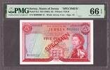Jersey Jersey 5 Pounds 1963 QEII SPECIMEN / CANCELLED Pick-9s2 GEM UNC PMG 66 EPQ -