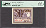 Poland 50 Pfennig Danzig, Poland Pick-11 GEM UNC PMG 66 EPQ -