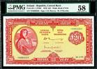 Ireland 20 Pounds Ireland Lady Lavery dated Pick-67c About UNC PMG 58 -