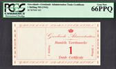 Denmark Skilling Greenland ( Denmark ) One ND Pick-M5 GEM UNC PCGS 66 PPQ -