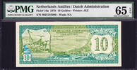 10 Gulden Netherlands Antilles Pick-16a GEM UNC PMG 65 EPQ -