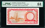 Pound Gambia One ND Pick-2a Choice UNC PMG 64 -