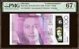 Gibraltar Gibraltar 100 Pounds Polymer 2015 (ND 2017) Pick-40a SUPERB GEM UNC PMG 67 EPQ -