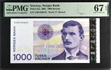 Norway 1000 Kroner 2001 Pick-52a SUPERB GEM UNC PMG 67 EPQ