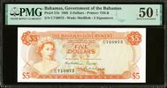 Bahamas Bahamas 5 Dollars 1965 Pick-21b About UNC PMG 50 EPQ -