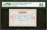 Greenland Greenland ( Denmark ) Remainder 6 Skilling R.M 1856 Pick-A33r CH UNC PMG 64 -