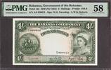Bahamas Bahamas 4/- Shillings QEII 1936 ND (1963) Pick-13d About UNC PMG 58 -