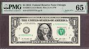 USA 2013 FR Note Chicago $1 Fr#3001-G SOLID Serial G77777777A GEM UNC PMG 65 EPQ