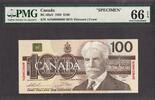 Canada $100 SPECIMEN 1988 QEII BC-60aS # 0875 GEM UNC PMG 66 EPQ