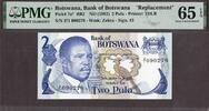 Botswana Botswana 2 Pula 1982 REPLACEMENT (Z/1) # 090278 Pick-7a* RB2 GEM UNC PMG 65 EPQ -