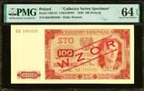 Poland Poland 100 Zlotych 1948 Collector Series Specimen Pick-139CS1 CH UNC PMG 64 EPQ -