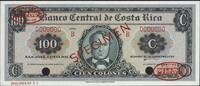 Costa Rica Costa Rica 100 Colones SPECIMEN 1961-66 Series-B Pick-233s Crisp UNC -