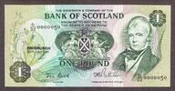 Scotland One Pound 30.7.1981 LOW Serial 0000050 Pick-111e Crisp UNC
