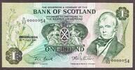 Scotland One Pound 30.7.1981 LOW Serial 0000054 Pick-111e Crisp UNC