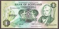 Scotland Scotland One Pound 30.7.1981 LOW Serial 0000066 Pick-111e Crisp UNC -