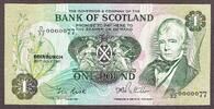 Scotland Scotland One Pound 30.7.1981 LOW Serial 0000077 Pick-111e Crisp UNC -