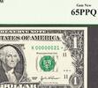 U.S.A  2003A FR Note DALLAS $1 Fr 1931-K LOW Serial 00000021 ☆STAR☆ GEM UNC PCGS 65 PPQ