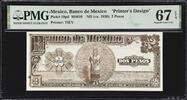 Mexico Banco de Mexico 2 Pesos ND (ca. 1930) Brown P-19pd M4610 SUP GEM UNC PMG 67 EPQ -