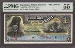 Haiti Haiti One Gourde SPECIMEN 1892 Pick-101s About UNC PMG 55 -