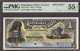 Haiti Haiti One Gourde SPECIMEN 1892 Pick-101s About UNC PMG 55 EPQ -