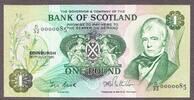 Scotland Scotland One Pound 30.7.1981 LOW Serial 0000085 Pick-111e Crisp UNC -