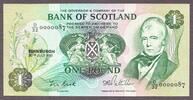 Scotland Scotland One Pound 30.7.1981 LOW Serial 0000087 Pick-111e Crisp UNC -