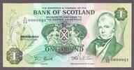 Scotland Scotland One Pound 30.7.1981 LOW Serial 0000091 Pick-111e Crisp UNC -