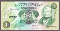 Scotland Scotland One Pound 30.7.1981 LOW Serial 0000093 Pick-111e Crisp UNC -