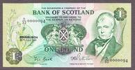 Scotland Scotland One Pound 30.7.1981 LOW Serial 0000094 Pick-111e Crisp UNC -