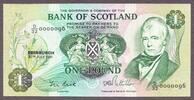 Scotland Scotland One Pound 30.7.1981 LOW Serial 0000096 Pick-111e Crisp UNC -