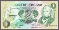 Scotland Scotland One Pound 30.7.1981 LOW Serial 0000097 Pick-111e Crisp UNC -