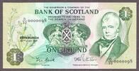Scotland Scotland One Pound 30.7.1981 LOW Serial 0000098 Pick-111e Crisp UNC -