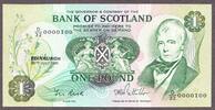 Scotland Scotland One Pound 30.7.1981 BINARY LOW Serial 0000100 Pick-111e Crisp UNC -